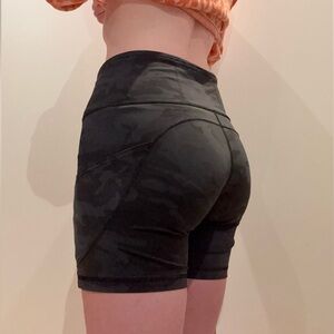 Lululemon Dark Camouflage Bike Shorts